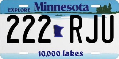 MN license plate 222RJU