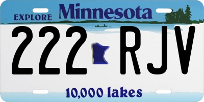 MN license plate 222RJV