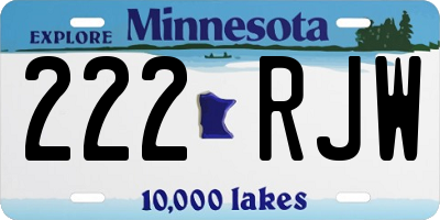 MN license plate 222RJW
