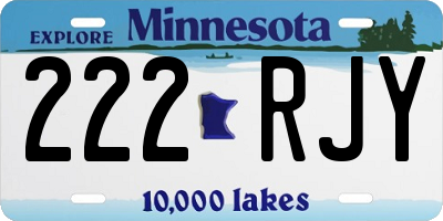 MN license plate 222RJY