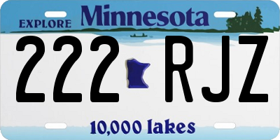 MN license plate 222RJZ