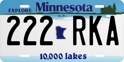 MN license plate 222RKA