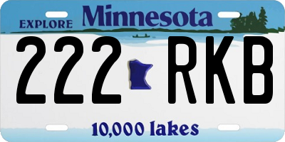MN license plate 222RKB
