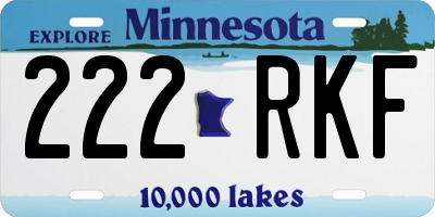 MN license plate 222RKF