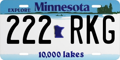 MN license plate 222RKG