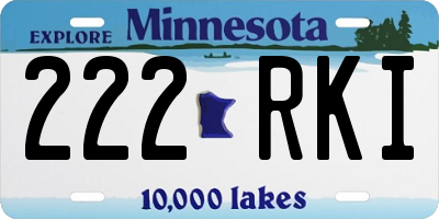 MN license plate 222RKI