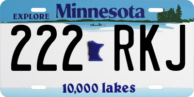 MN license plate 222RKJ