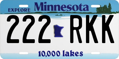 MN license plate 222RKK