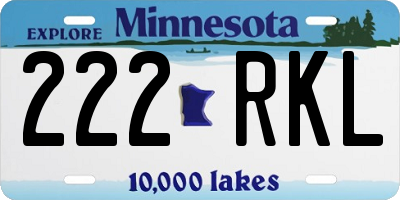 MN license plate 222RKL