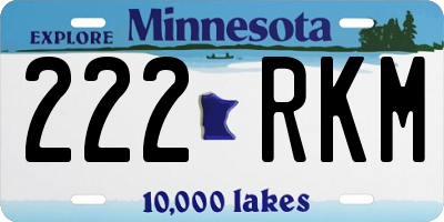MN license plate 222RKM