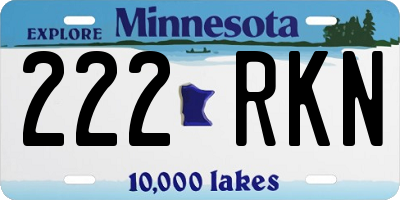MN license plate 222RKN