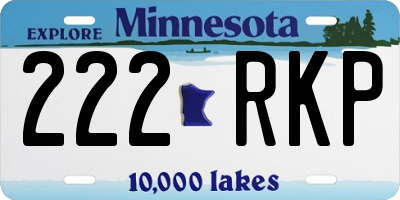MN license plate 222RKP