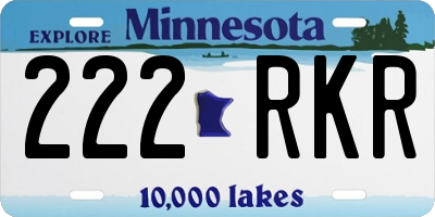 MN license plate 222RKR