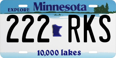 MN license plate 222RKS