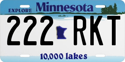 MN license plate 222RKT