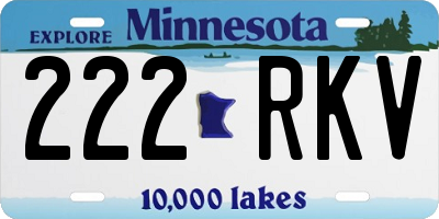MN license plate 222RKV