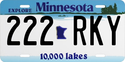 MN license plate 222RKY