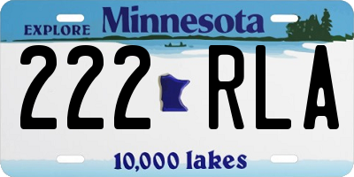 MN license plate 222RLA