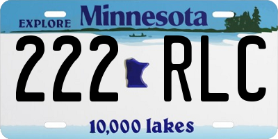MN license plate 222RLC