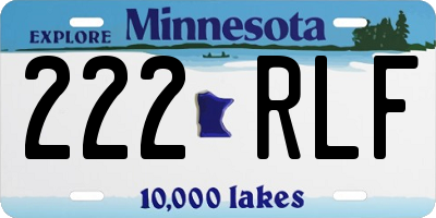 MN license plate 222RLF