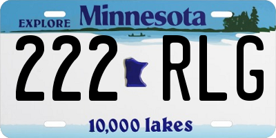 MN license plate 222RLG