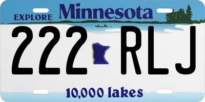 MN license plate 222RLJ