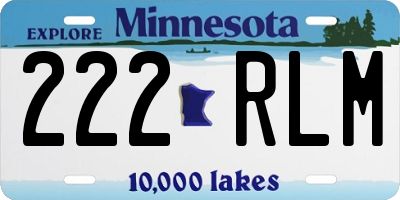MN license plate 222RLM