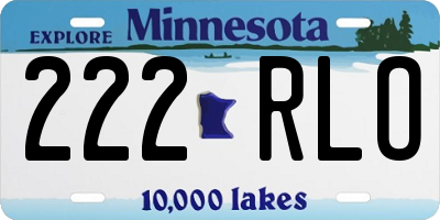 MN license plate 222RLO