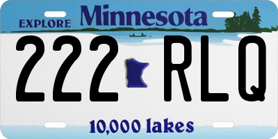MN license plate 222RLQ