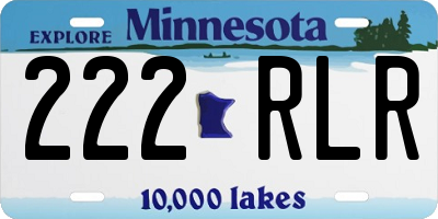 MN license plate 222RLR