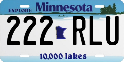 MN license plate 222RLU