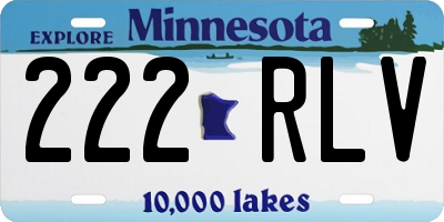 MN license plate 222RLV