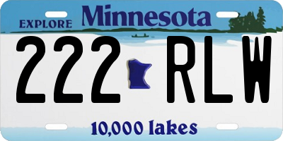 MN license plate 222RLW