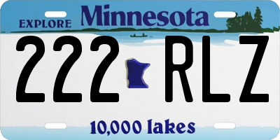MN license plate 222RLZ