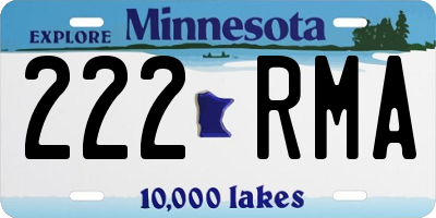 MN license plate 222RMA