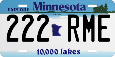 MN license plate 222RME