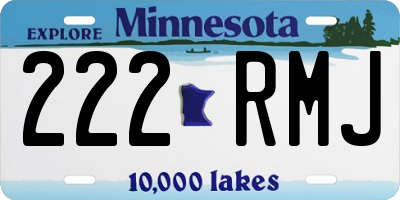 MN license plate 222RMJ