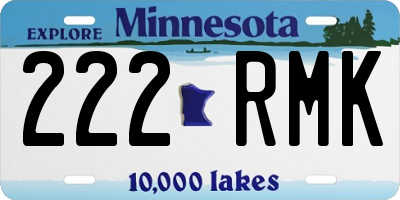 MN license plate 222RMK