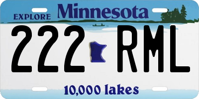 MN license plate 222RML