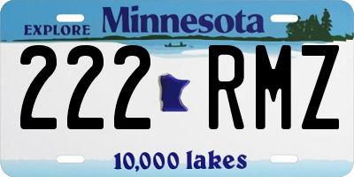 MN license plate 222RMZ