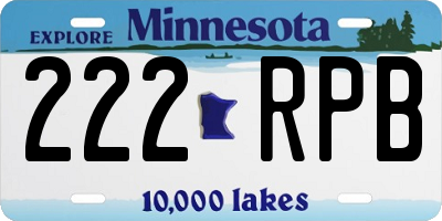 MN license plate 222RPB