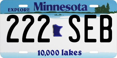 MN license plate 222SEB