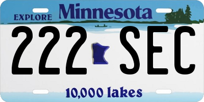 MN license plate 222SEC