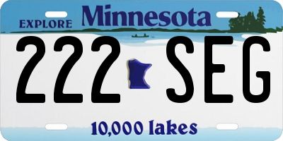MN license plate 222SEG