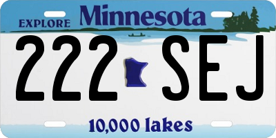 MN license plate 222SEJ