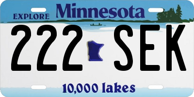 MN license plate 222SEK