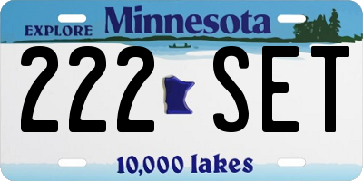 MN license plate 222SET