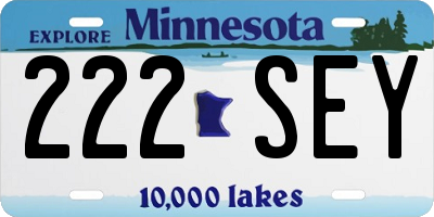 MN license plate 222SEY