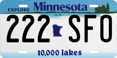 MN license plate 222SFO
