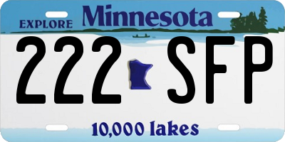 MN license plate 222SFP